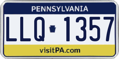PA license plate LLQ1357