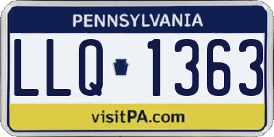 PA license plate LLQ1363