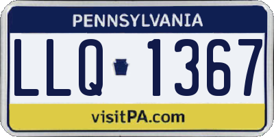 PA license plate LLQ1367