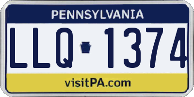 PA license plate LLQ1374
