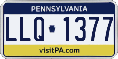 PA license plate LLQ1377