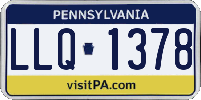 PA license plate LLQ1378