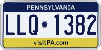 PA license plate LLQ1382