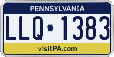 PA license plate LLQ1383
