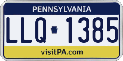 PA license plate LLQ1385