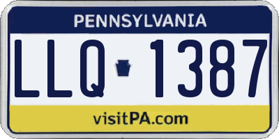 PA license plate LLQ1387