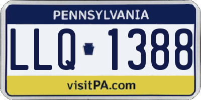 PA license plate LLQ1388