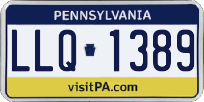 PA license plate LLQ1389