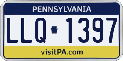 PA license plate LLQ1397