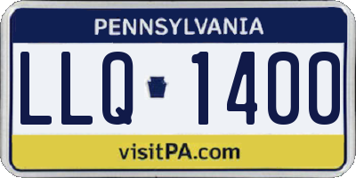 PA license plate LLQ1400