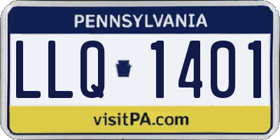 PA license plate LLQ1401