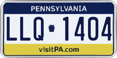 PA license plate LLQ1404