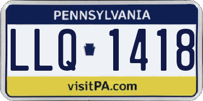 PA license plate LLQ1418