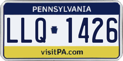 PA license plate LLQ1426
