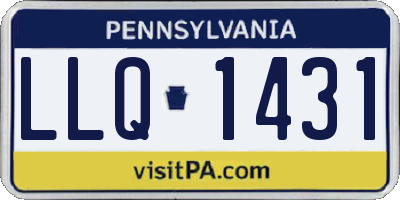 PA license plate LLQ1431