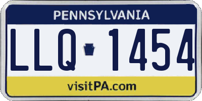 PA license plate LLQ1454