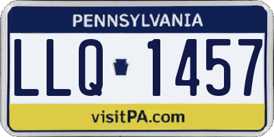 PA license plate LLQ1457