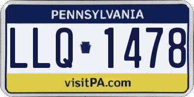 PA license plate LLQ1478