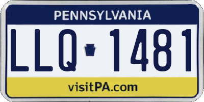 PA license plate LLQ1481