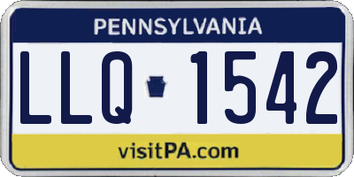 PA license plate LLQ1542