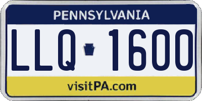 PA license plate LLQ1600