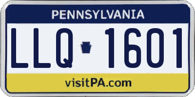 PA license plate LLQ1601