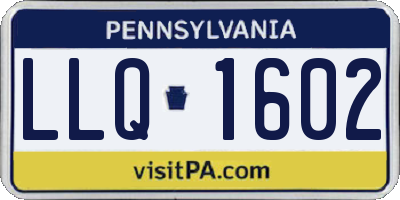 PA license plate LLQ1602