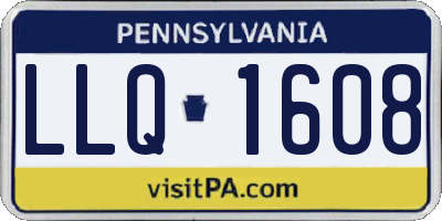 PA license plate LLQ1608