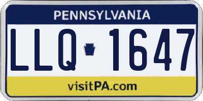 PA license plate LLQ1647