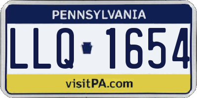 PA license plate LLQ1654