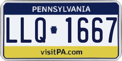 PA license plate LLQ1667