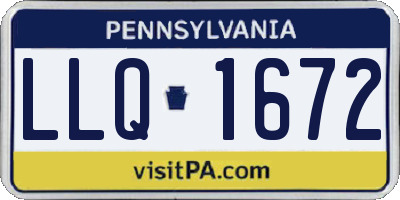 PA license plate LLQ1672