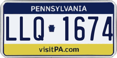 PA license plate LLQ1674
