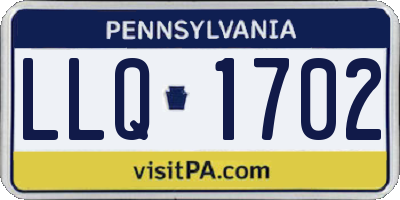PA license plate LLQ1702