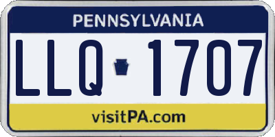 PA license plate LLQ1707