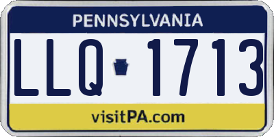 PA license plate LLQ1713