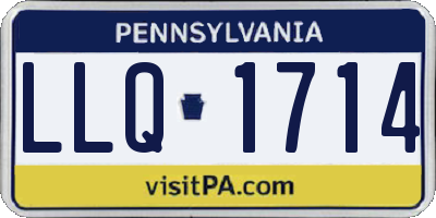 PA license plate LLQ1714