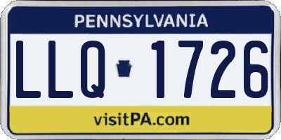 PA license plate LLQ1726