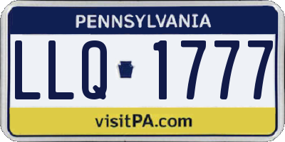 PA license plate LLQ1777