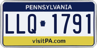 PA license plate LLQ1791