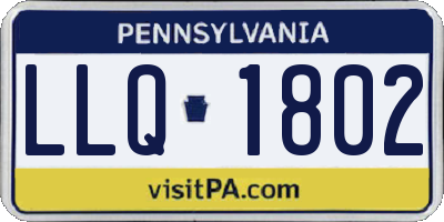 PA license plate LLQ1802
