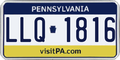 PA license plate LLQ1816