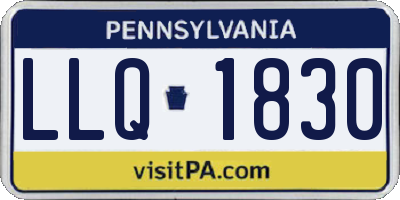 PA license plate LLQ1830