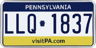 PA license plate LLQ1837