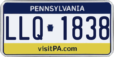 PA license plate LLQ1838