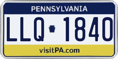 PA license plate LLQ1840