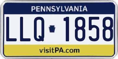 PA license plate LLQ1858