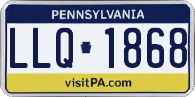 PA license plate LLQ1868