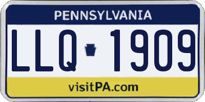 PA license plate LLQ1909