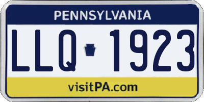 PA license plate LLQ1923